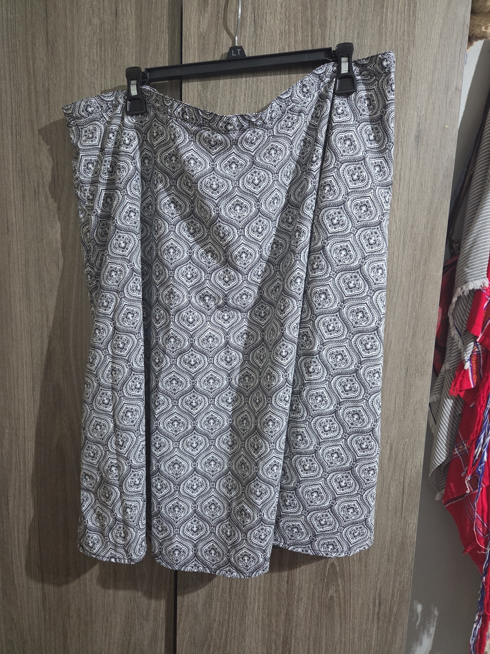 George Black & White Geometric Midi Skirt